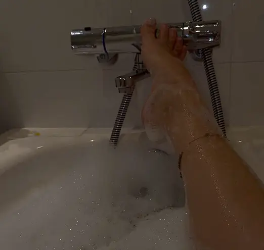 feet tease while bathing