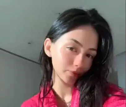 zeydcarey in pink bathrobe