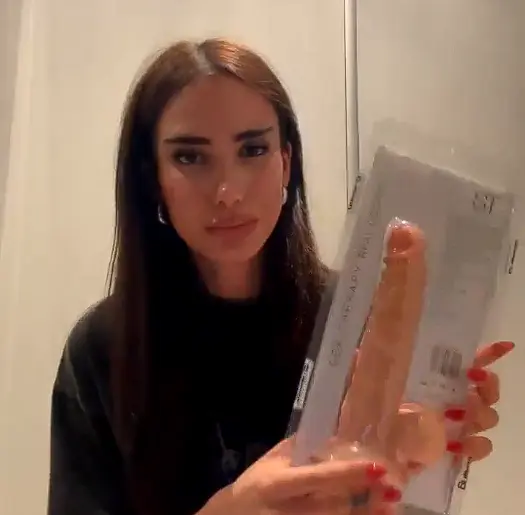 Victoria trying new dildo